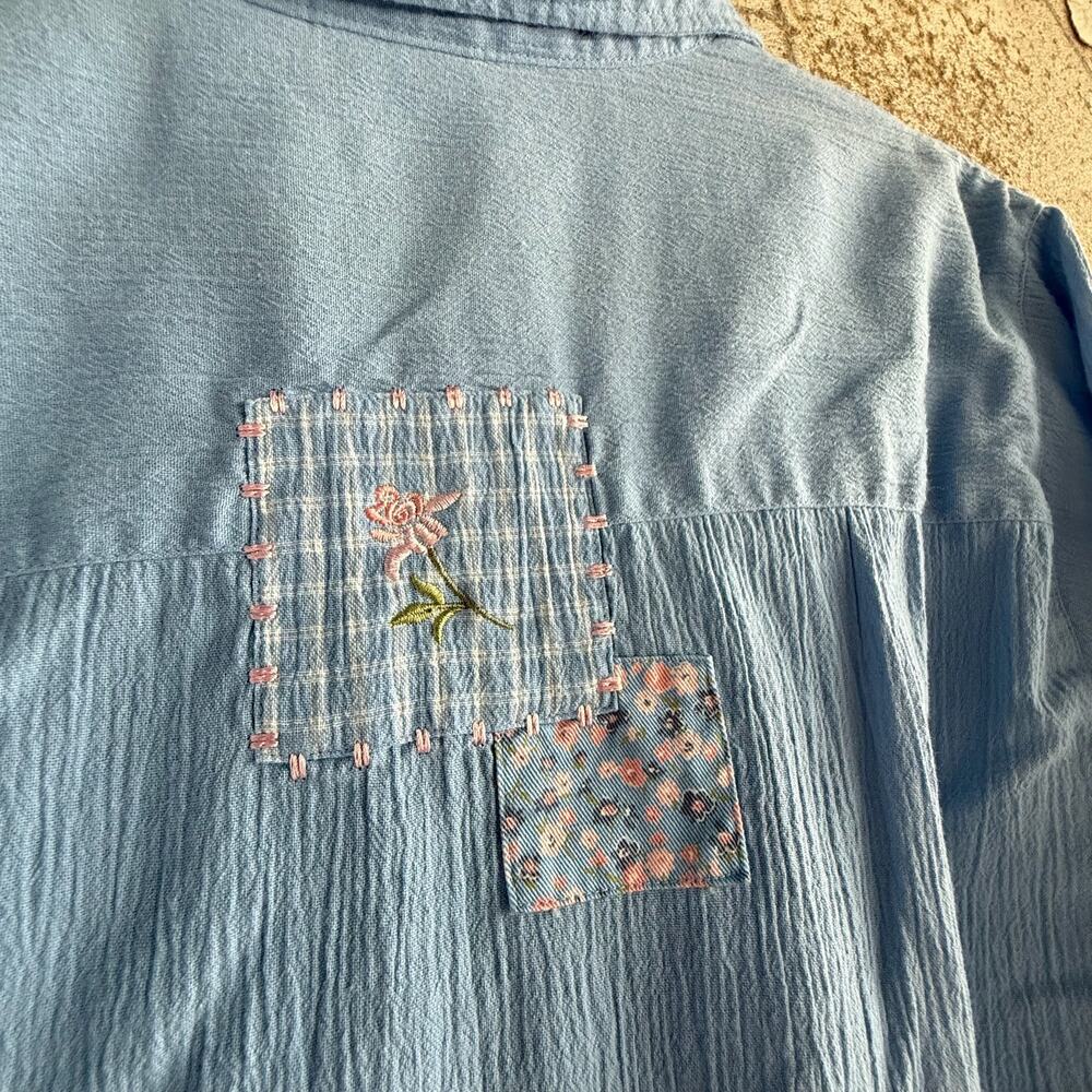 Vtg 90s Jacket‎ Embroidered Patchwork Ditsy Floral Womens L Cottagecore Grandma - Picture 7 of 7